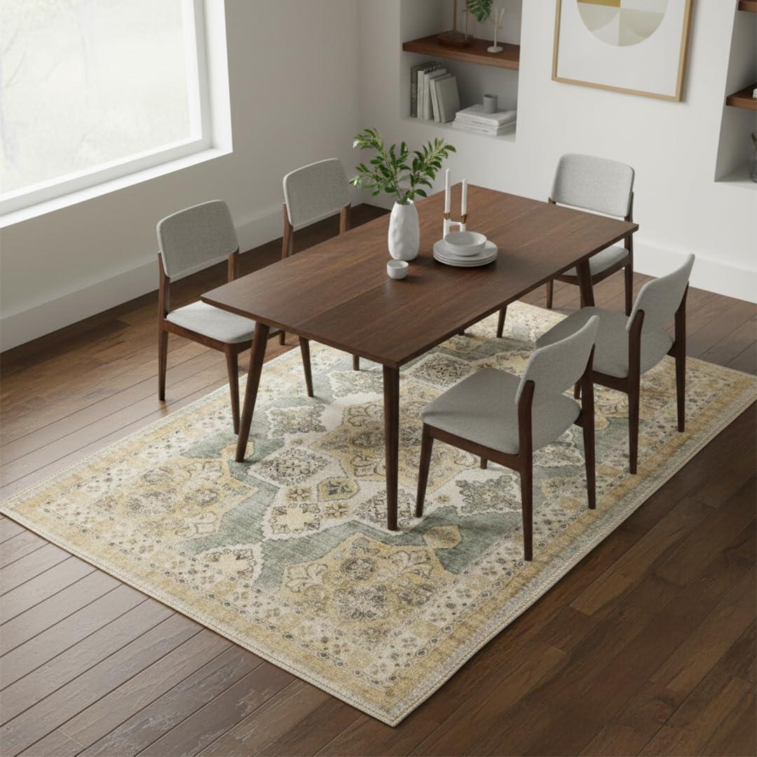 image:imageMuddy Mat Floral Multicolor 3x5 Boho Area Rug Washable Area Rugs for Living Room Bedroom amp Dining Room Modern Soft Low Pile Non Slip Carpet Pet Friendly Waterproof Foldable Rugs for HomeMonarch