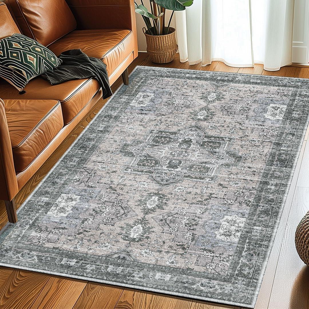 image:imageMuddy Mat Floral Multicolor 3x5 Boho Area Rug Washable Area Rugs for Living Room Bedroom amp Dining Room Modern Soft Low Pile Non Slip Carpet Pet Friendly Waterproof Foldable Rugs for HomeBluebell