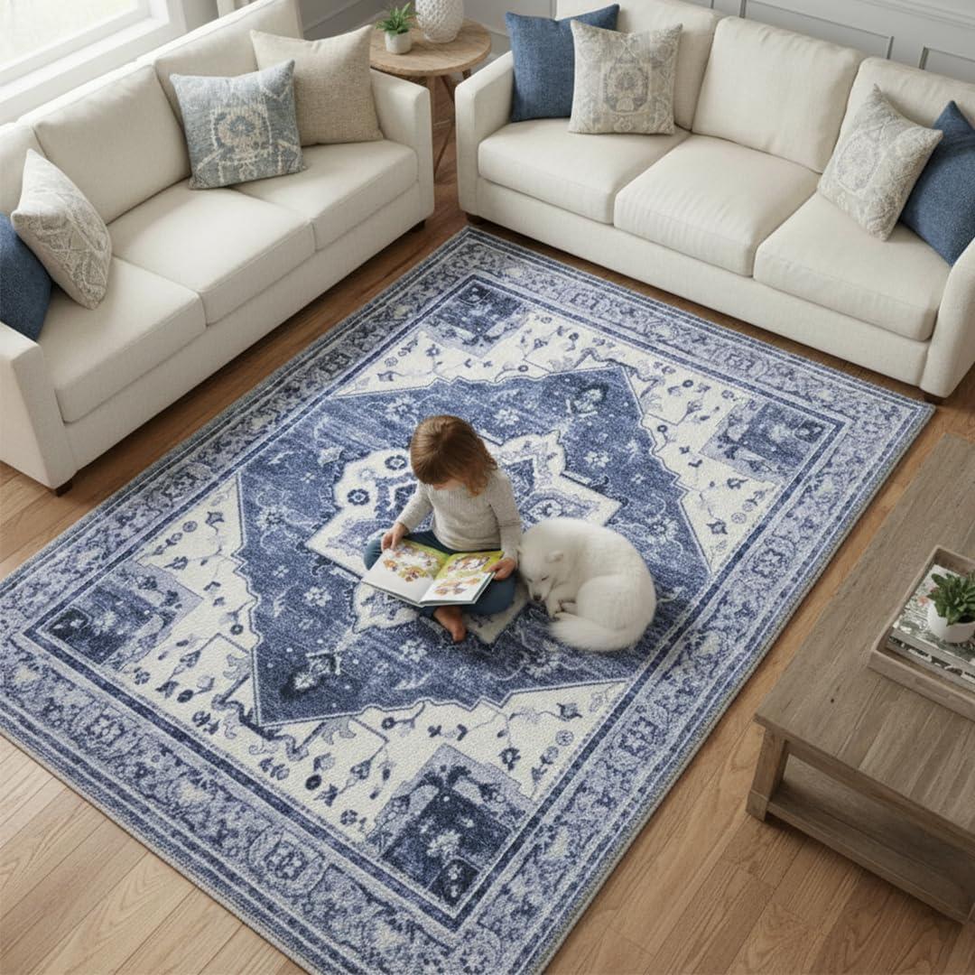 image:imageMuddy Mat Floral Multicolor 3x5 Boho Area Rug Washable Area Rugs for Living Room Bedroom amp Dining Room Modern Soft Low Pile Non Slip Carpet Pet Friendly Waterproof Foldable Rugs for HomeAdmiral