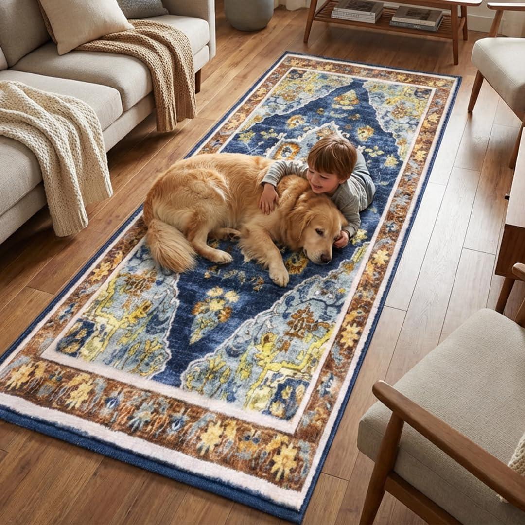 image:imageMuddy Mat Floral Multicolor 3x5 Boho Area Rug Washable Area Rugs for Living Room Bedroom amp Dining Room Modern Soft Low Pile Non Slip Carpet Pet Friendly Waterproof Foldable Rugs for HomeMosaic