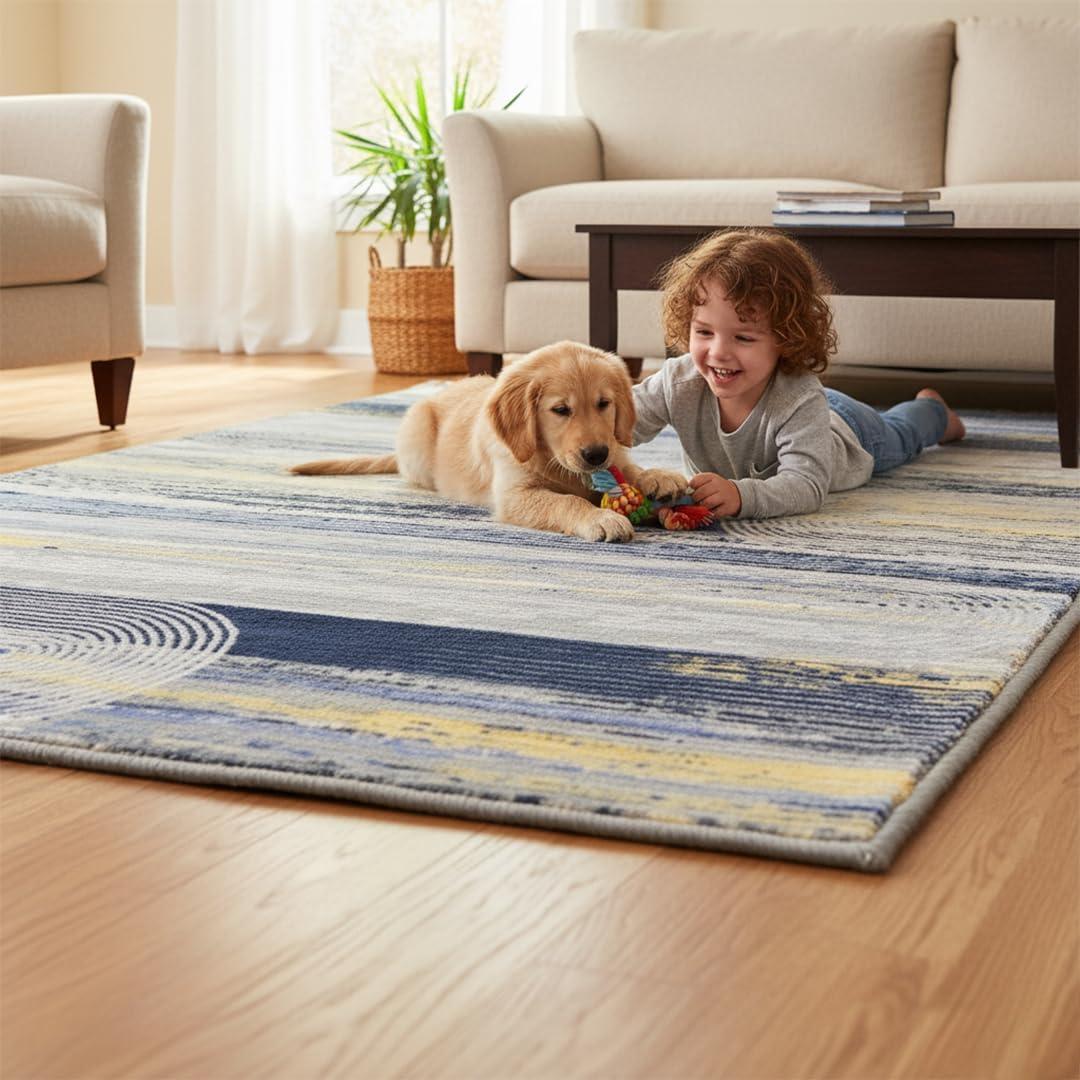 image:imageMuddy Mat Floral Multicolor 3x5 Boho Area Rug Washable Area Rugs for Living Room Bedroom amp Dining Room Modern Soft Low Pile Non Slip Carpet Pet Friendly Waterproof Foldable Rugs for HomeHorizon