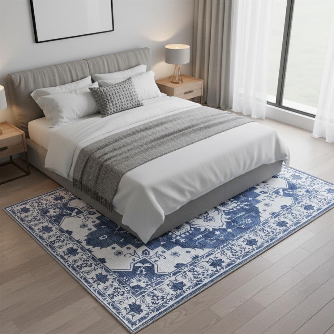 image:imageMuddy Mat Floral Multicolor 3x5 Boho Area Rug Washable Area Rugs for Living Room Bedroom amp Dining Room Modern Soft Low Pile Non Slip Carpet Pet Friendly Waterproof Foldable Rugs for HomeNavybell