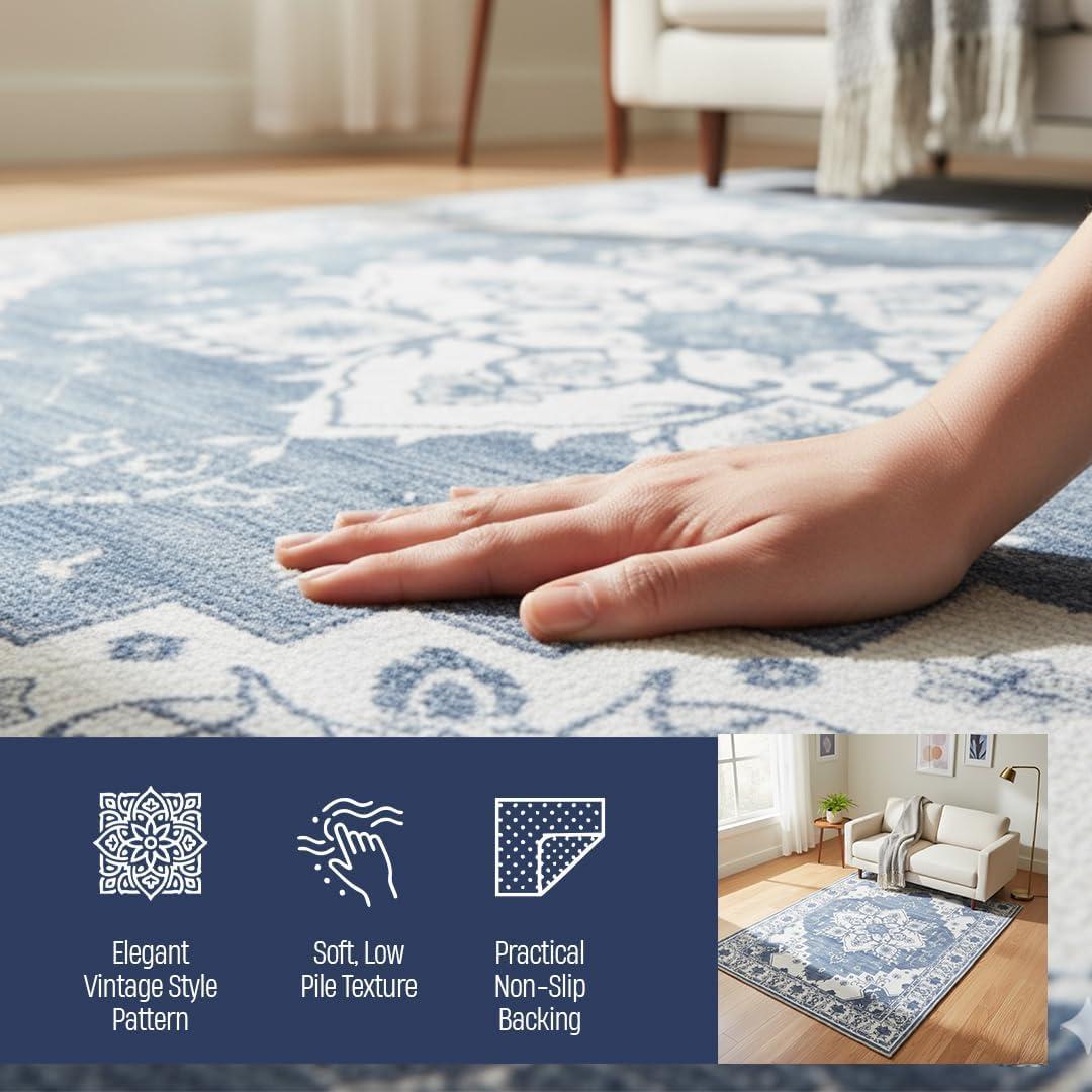 image:imageMuddy Mat Floral Multicolor 3x5 Boho Area Rug Washable Area Rugs for Living Room Bedroom amp Dining Room Modern Soft Low Pile Non Slip Carpet Pet Friendly Waterproof Foldable Rugs for HomeNavybell