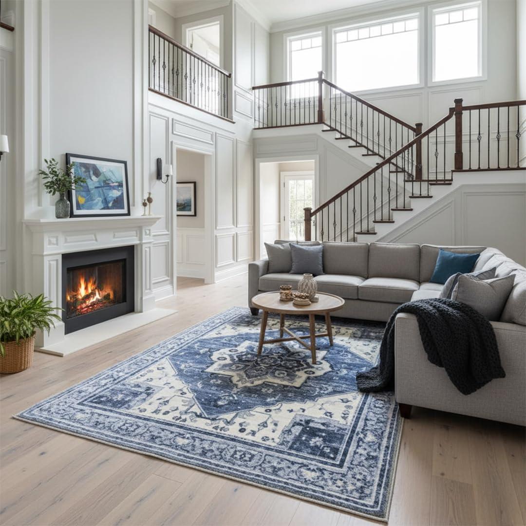 image:imageMuddy Mat Floral Multicolor 3x5 Boho Area Rug Washable Area Rugs for Living Room Bedroom amp Dining Room Modern Soft Low Pile Non Slip Carpet Pet Friendly Waterproof Foldable Rugs for HomeAdmiral