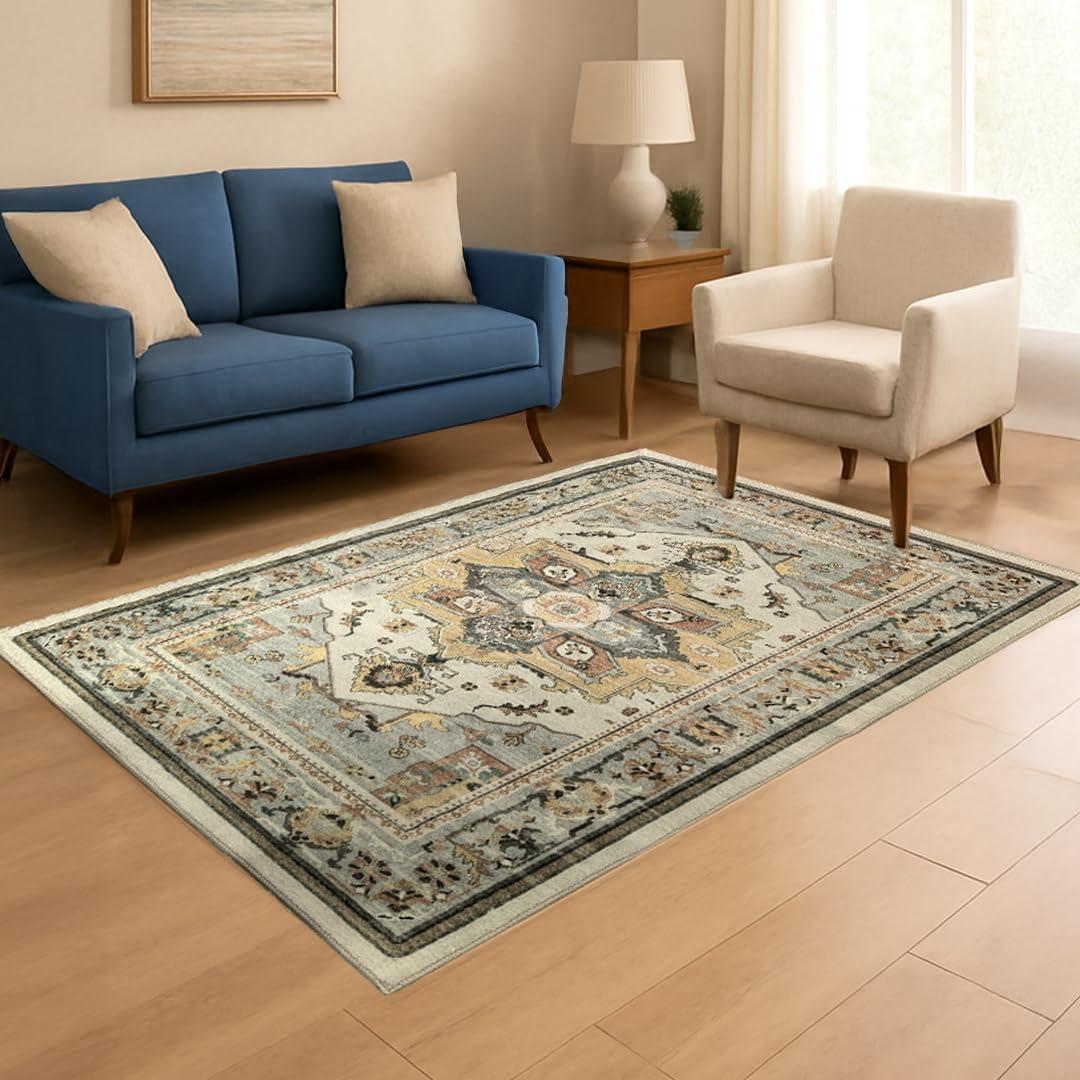 image:imageMuddy Mat Floral Multicolor 3x5 Boho Area Rug Washable Area Rugs for Living Room Bedroom amp Dining Room Modern Soft Low Pile Non Slip Carpet Pet Friendly Waterproof Foldable Rugs for HomeFloral