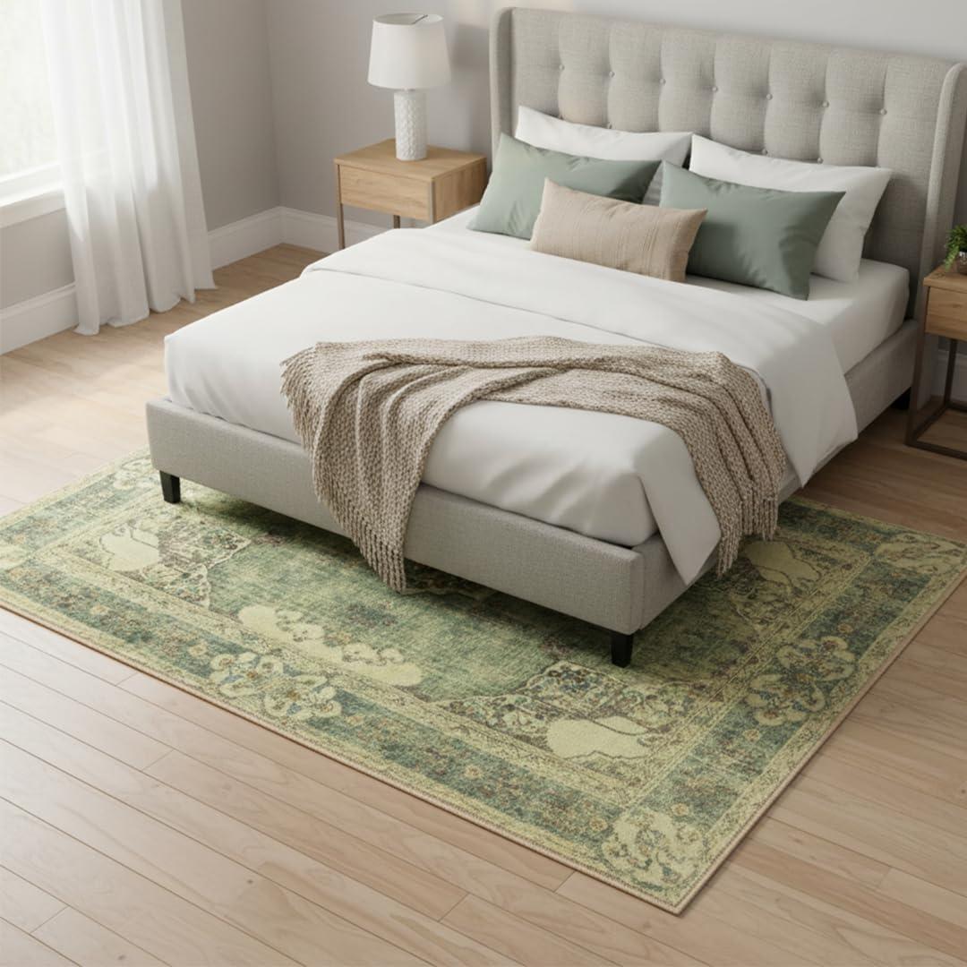 image:imageMuddy Mat Floral Multicolor 3x5 Boho Area Rug Washable Area Rugs for Living Room Bedroom amp Dining Room Modern Soft Low Pile Non Slip Carpet Pet Friendly Waterproof Foldable Rugs for HomeMajestic
