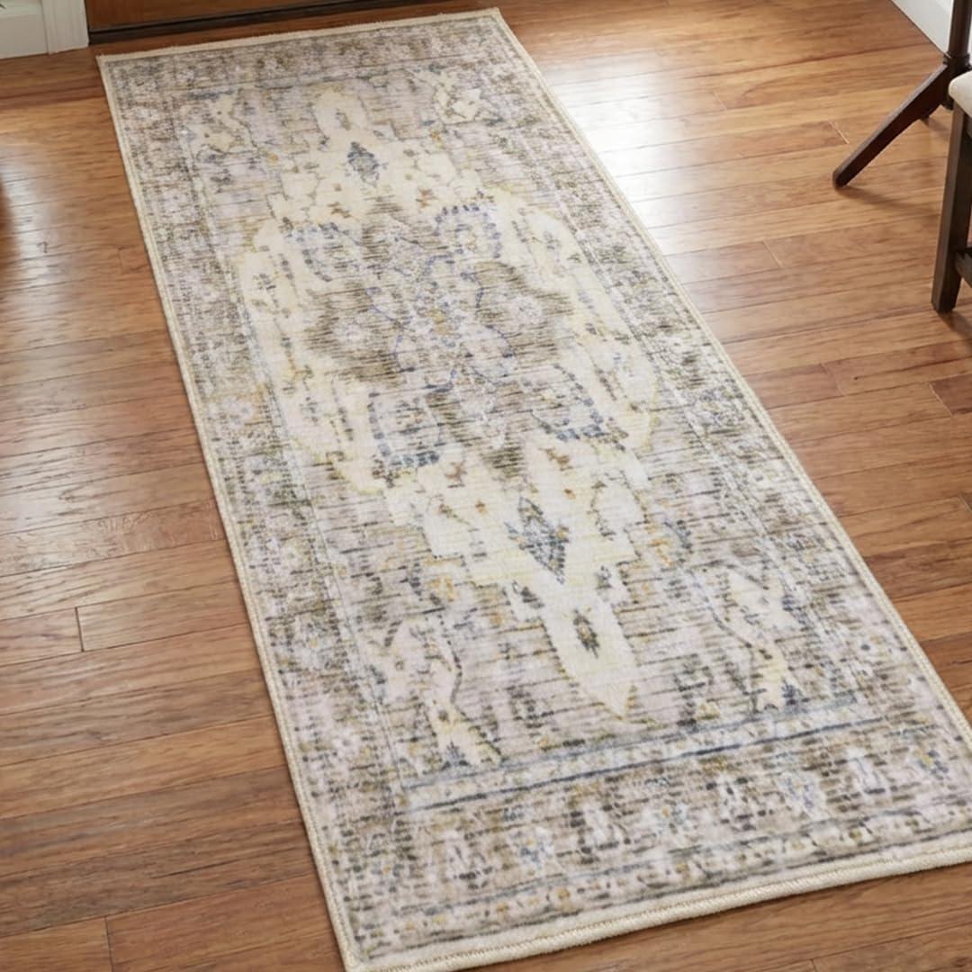 image:imageMuddy Mat Floral Multicolor 3x5 Boho Area Rug Washable Area Rugs for Living Room Bedroom amp Dining Room Modern Soft Low Pile Non Slip Carpet Pet Friendly Waterproof Foldable Rugs for HomeTuscany