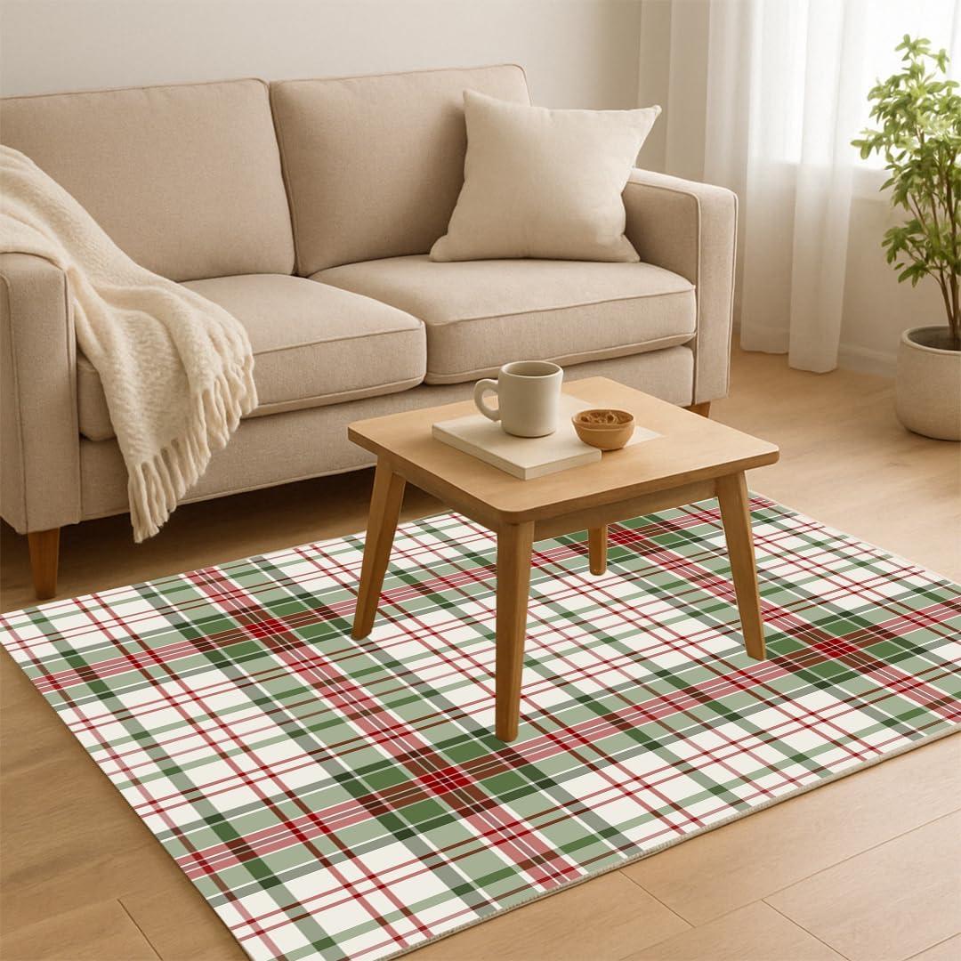 image:imageMuddy Mat Floral Multicolor 3x5 Boho Area Rug Washable Area Rugs for Living Room Bedroom amp Dining Room Modern Soft Low Pile Non Slip Carpet Pet Friendly Waterproof Foldable Rugs for HomePlaid