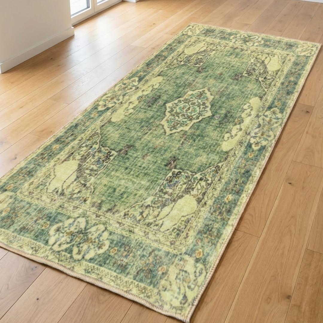 image:imageMuddy Mat Floral Multicolor 3x5 Boho Area Rug Washable Area Rugs for Living Room Bedroom amp Dining Room Modern Soft Low Pile Non Slip Carpet Pet Friendly Waterproof Foldable Rugs for HomeMajestic