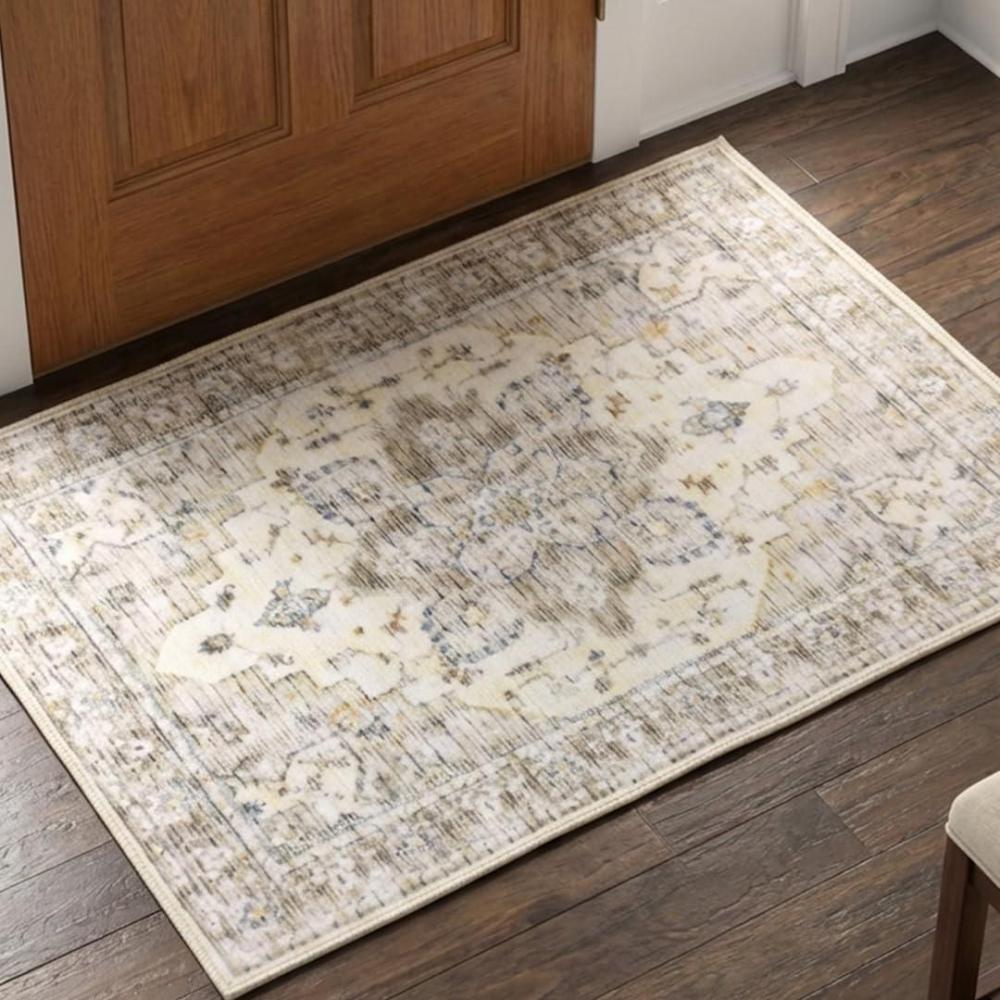 image:imageMuddy Mat Floral Multicolor 3x5 Boho Area Rug Washable Area Rugs for Living Room Bedroom amp Dining Room Modern Soft Low Pile Non Slip Carpet Pet Friendly Waterproof Foldable Rugs for HomeTuscany