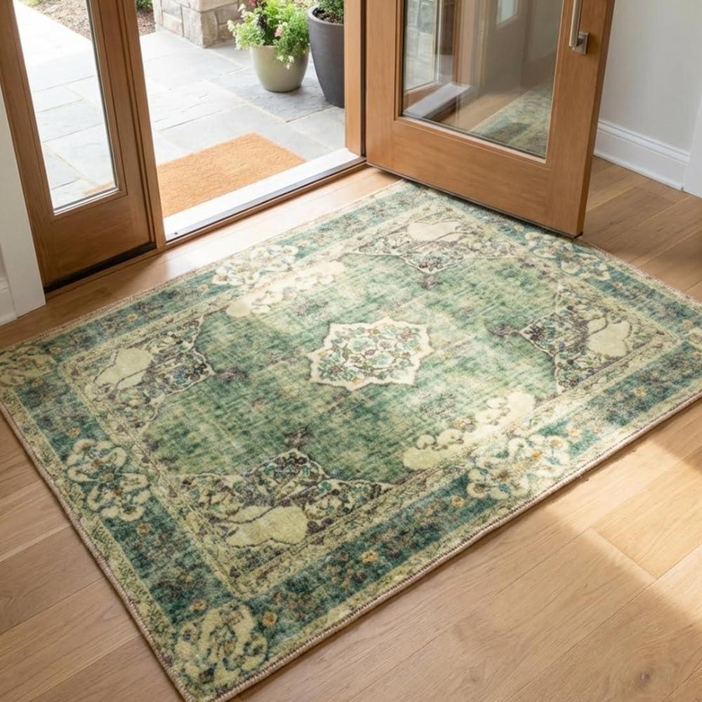 image:imageMuddy Mat Floral Multicolor 3x5 Boho Area Rug Washable Area Rugs for Living Room Bedroom amp Dining Room Modern Soft Low Pile Non Slip Carpet Pet Friendly Waterproof Foldable Rugs for HomeMajestic