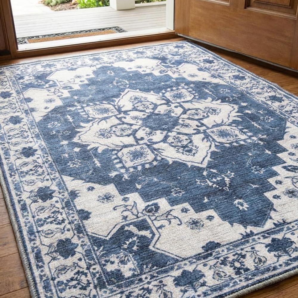 image:imageMuddy Mat Floral Multicolor 3x5 Boho Area Rug Washable Area Rugs for Living Room Bedroom amp Dining Room Modern Soft Low Pile Non Slip Carpet Pet Friendly Waterproof Foldable Rugs for HomeNavybell