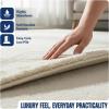 Muddy Mat® Floral Multicolor 3×5 Boho Area Rug – Washable Area Rugs for Living Room, Bedroom & Dining Room – Modern Soft Low Pile Non Slip Carpet – Pet Friendly Waterproof Foldable Rugs for Home(Champagne)