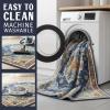 Muddy Mat® Floral Multicolor 3×5 Boho Area Rug – Washable Area Rugs for Living Room, Bedroom & Dining Room – Modern Soft Low Pile Non Slip Carpet – Pet Friendly Waterproof Foldable Rugs for Home(Mosaic)
