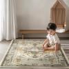 Muddy Mat® Floral Multicolor 3×5 Boho Area Rug – Washable Area Rugs for Living Room, Bedroom & Dining Room – Modern Soft Low Pile Non Slip Carpet – Pet Friendly Waterproof Foldable Rugs for Home(Floral)