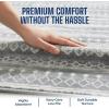 Muddy Mat® Floral Multicolor 3×5 Boho Area Rug – Washable Area Rugs for Living Room, Bedroom & Dining Room – Modern Soft Low Pile Non Slip Carpet – Pet Friendly Waterproof Foldable Rugs for Home(Greyline)
