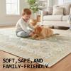Muddy Mat® Floral Multicolor 3×5 Boho Area Rug – Washable Area Rugs for Living Room, Bedroom & Dining Room – Modern Soft Low Pile Non Slip Carpet – Pet Friendly Waterproof Foldable Rugs for Home(Monarch)