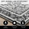 Muddy Mat® Floral Multicolor 3×5 Boho Area Rug – Washable Area Rugs for Living Room, Bedroom & Dining Room – Modern Soft Low Pile Non Slip Carpet – Pet Friendly Waterproof Foldable Rugs for Home(Onyx)