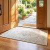 Muddy Mat® Floral Multicolor 3×5 Boho Area Rug – Washable Area Rugs for Living Room, Bedroom & Dining Room – Modern Soft Low Pile Non Slip Carpet – Pet Friendly Waterproof Foldable Rugs for Home(Champagne)