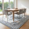 Muddy Mat® Floral Multicolor 3×5 Boho Area Rug – Washable Area Rugs for Living Room, Bedroom & Dining Room – Modern Soft Low Pile Non Slip Carpet – Pet Friendly Waterproof Foldable Rugs for Home(Azure)