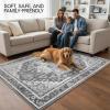 Muddy Mat® Floral Multicolor 3×5 Boho Area Rug – Washable Area Rugs for Living Room, Bedroom & Dining Room – Modern Soft Low Pile Non Slip Carpet – Pet Friendly Waterproof Foldable Rugs for Home(Onyx)