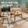 Muddy Mat® Floral Multicolor 3×5 Boho Area Rug – Washable Area Rugs for Living Room, Bedroom & Dining Room – Modern Soft Low Pile Non Slip Carpet – Pet Friendly Waterproof Foldable Rugs for Home(Plaid)