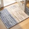 Muddy Mat® Floral Multicolor 3×5 Boho Area Rug – Washable Area Rugs for Living Room, Bedroom & Dining Room – Modern Soft Low Pile Non Slip Carpet – Pet Friendly Waterproof Foldable Rugs for Home(Greyline)