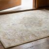 Muddy Mat® Floral Multicolor 3×5 Boho Area Rug – Washable Area Rugs for Living Room, Bedroom & Dining Room – Modern Soft Low Pile Non Slip Carpet – Pet Friendly Waterproof Foldable Rugs for Home(Champagne)