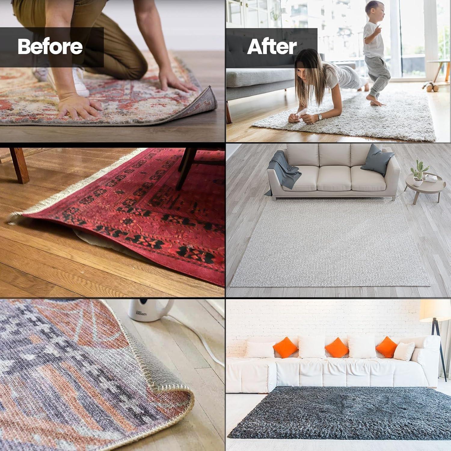 image:imageMuddy Mat Heavy Duty NonSlip Reusable Rug Corner Pads DoubleSided Adhesive Pad for Corners and Sides on Hardwood Floors Area Rugs Keep Your Rug in Place Pack of 4