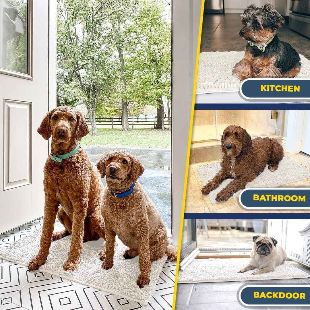 image:imageMuddy Mat Super Absorbent Door Mat Indoor Microfiber Quick Dry Chenille Entryway Rug NonSlip Front Door Mat Indoor Mats for Entryway Machine Washable Pet Rug Navy Blue 28x18White