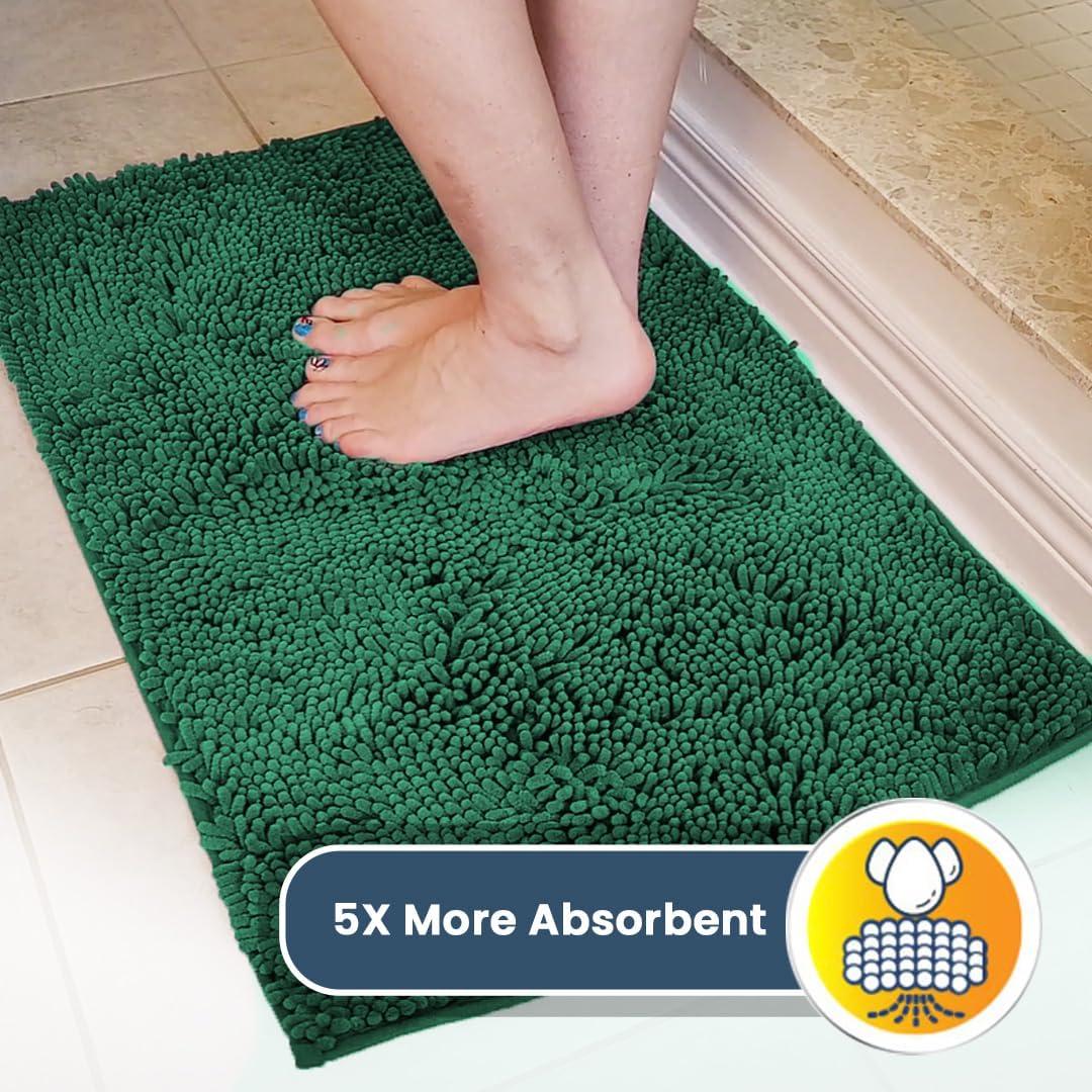 image:imageMuddy Mat Super Absorbent Door Mat Indoor Microfiber Quick Dry Chenille Entryway Rug NonSlip Front Door Mat Indoor Mats for Entryway Machine Washable Pet Rug Navy Blue 28x18Dark Green