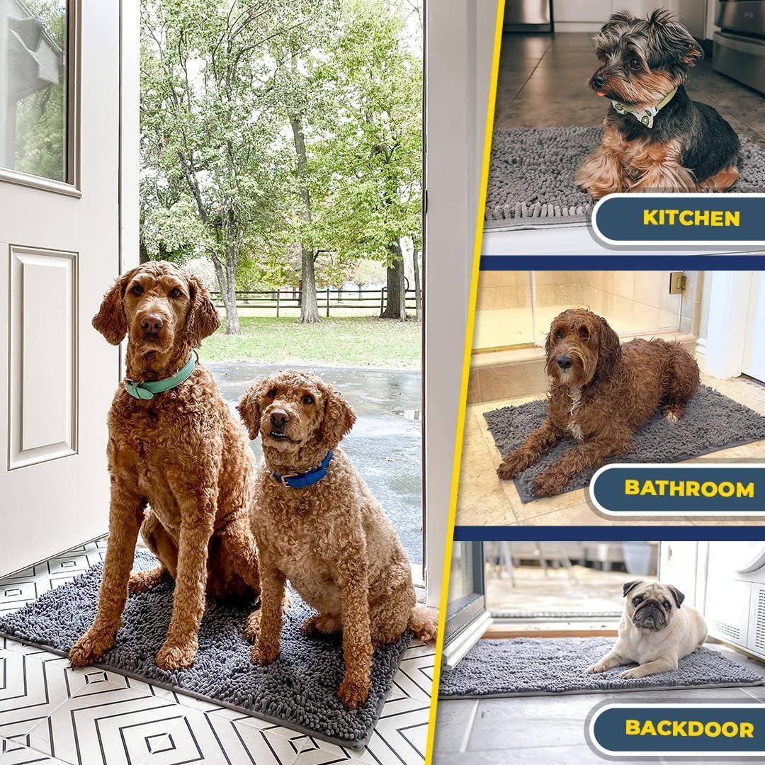 image:imageMuddy Mat Super Absorbent Door Mat Indoor Microfiber Quick Dry Chenille Entryway Rug NonSlip Front Door Mat Indoor Mats for Entryway Machine Washable Pet Rug Navy Blue 28x18Grey
