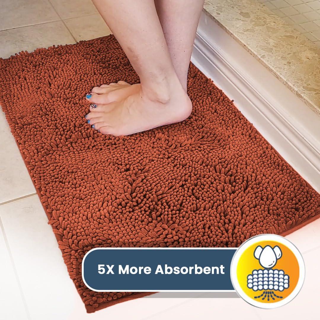 image:imageMuddy Mat Super Absorbent Door Mat Indoor Microfiber Quick Dry Chenille Entryway Rug NonSlip Front Door Mat Indoor Mats for Entryway Machine Washable Pet Rug Navy Blue 28x18Orange