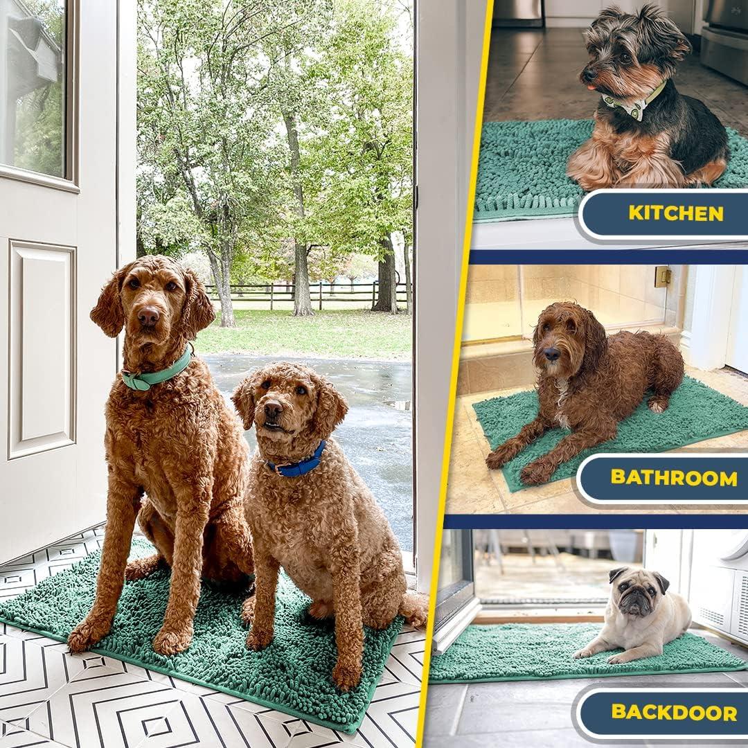 image:imageMuddy Mat Super Absorbent Door Mat Indoor Microfiber Quick Dry Chenille Entryway Rug NonSlip Front Door Mat Indoor Mats for Entryway Machine Washable Pet Rug Navy Blue 28x18Seafoam Green