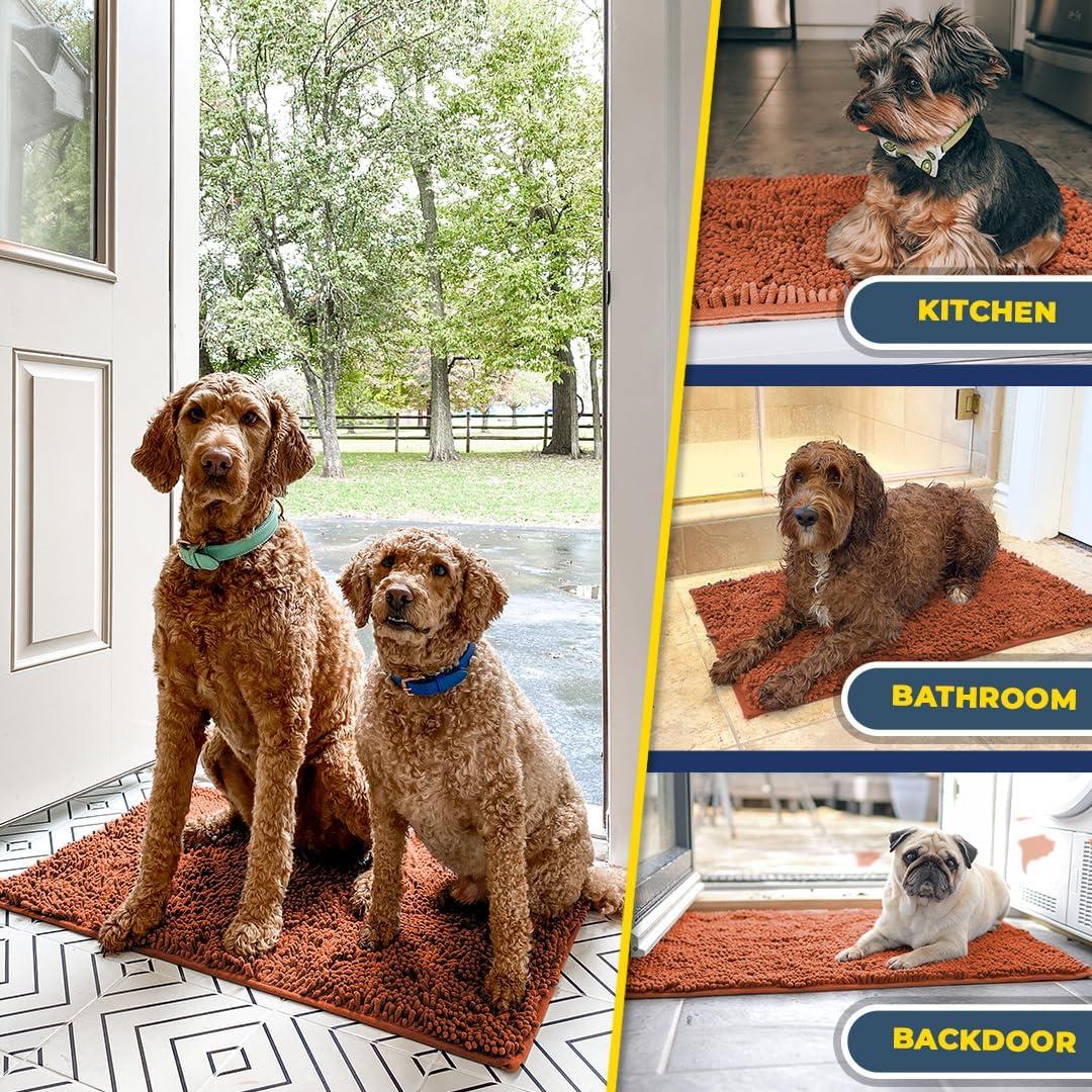 image:imageMuddy Mat Super Absorbent Door Mat Indoor Microfiber Quick Dry Chenille Entryway Rug NonSlip Front Door Mat Indoor Mats for Entryway Machine Washable Pet Rug Navy Blue 28x18Orange