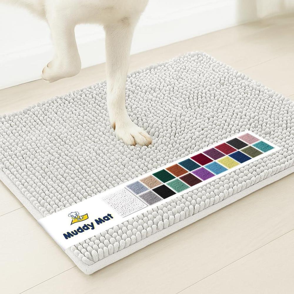 image:imageMuddy Mat  Super Absorbent Door Mat Indoor Microfiber Quick Dry Chenille Entryway Rug NonSlip Front Door Mat Indoor Mats for Entryway Machine Washable Pet Rug Navy Blue 28x18White