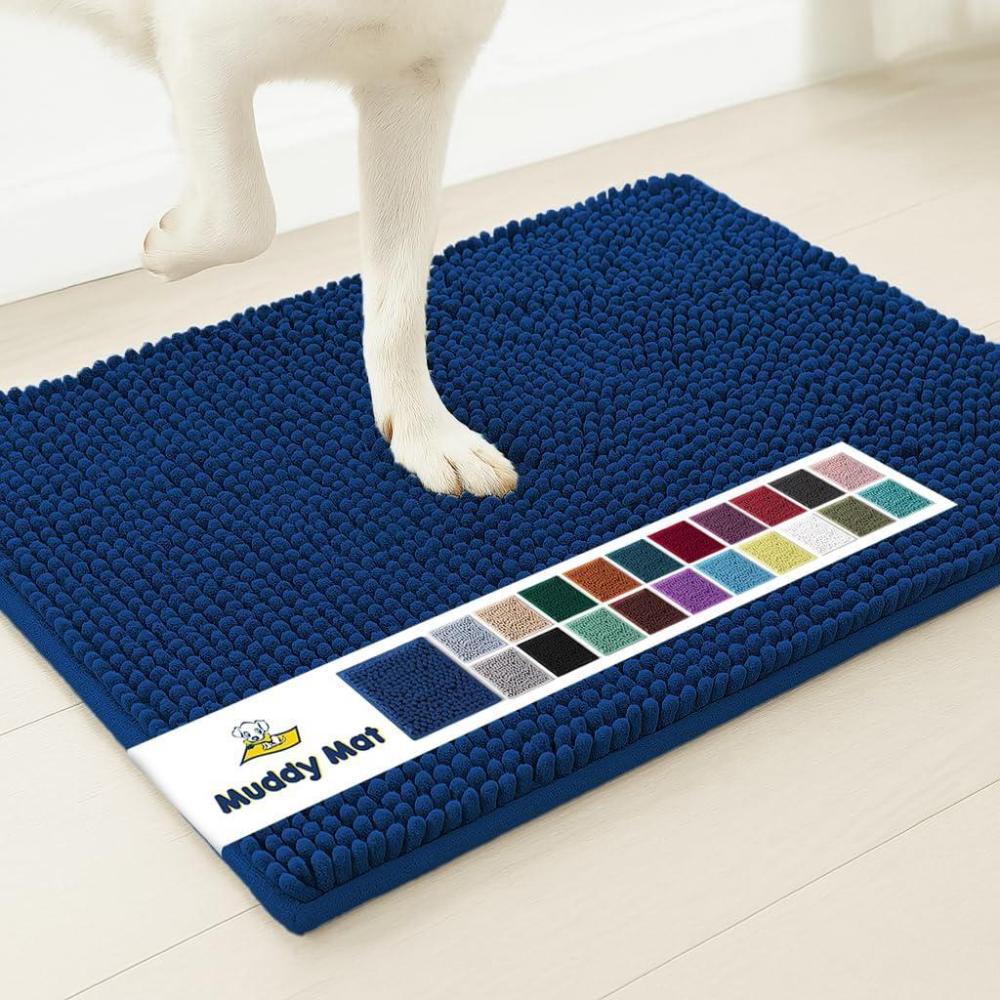 image:imageMuddy Mat Super Absorbent Door Mat Indoor Microfiber Quick Dry Chenille Entryway Rug NonSlip Front Door Mat Indoor Mats for Entryway Machine Washable Pet Rug Navy Blue 28x18Navy Blue