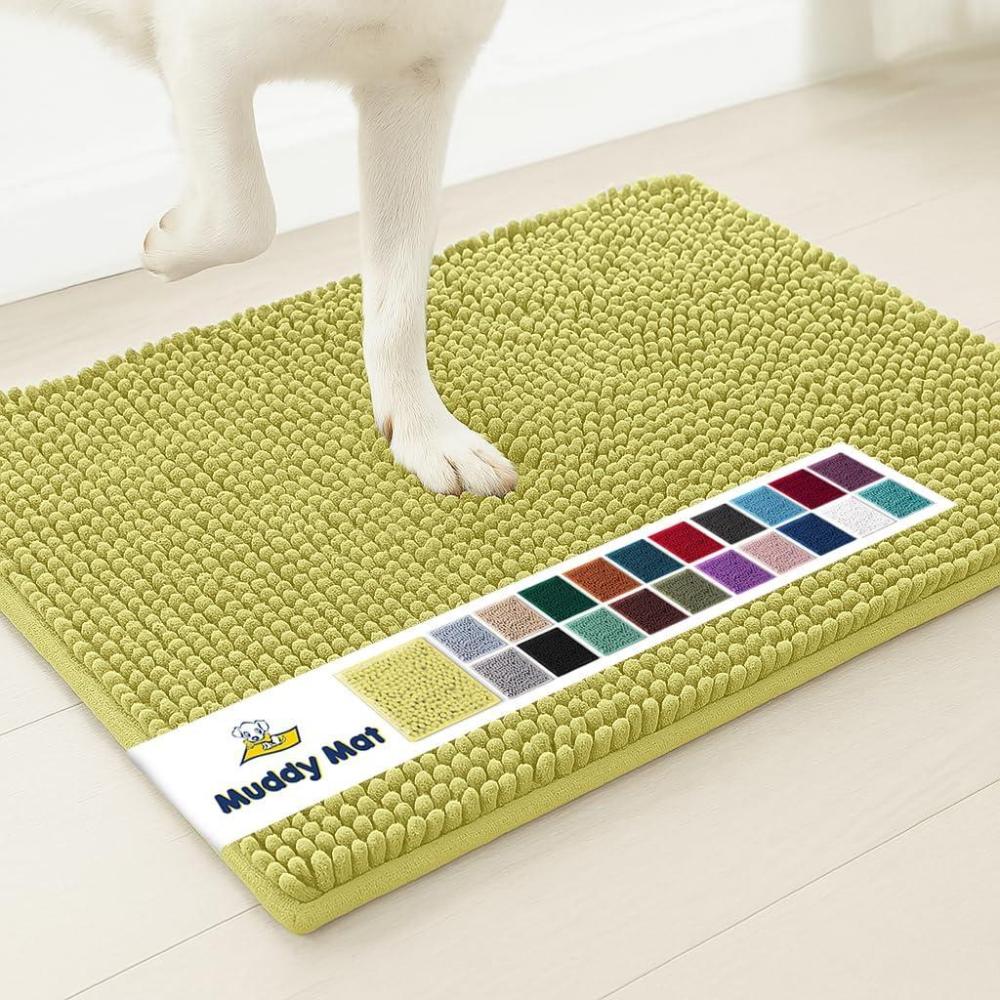 image:imageMuddy Mat Super Absorbent Door Mat Indoor Microfiber Quick Dry Chenille Entryway Rug NonSlip Front Door Mat Indoor Mats for Entryway Machine Washable Pet Rug Navy Blue 28x18Yellow