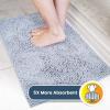 Muddy Mat® | Super Absorbent Door Mat Indoor, Microfiber Quick Dry Chenille Entryway Rug, Non-Slip Front Door Mat, Indoor Mats for Entryway, Machine Washable Pet Rug, Navy Blue 28″x18″(Baby Blue)