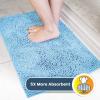 Muddy Mat® | Super Absorbent Door Mat Indoor, Microfiber Quick Dry Chenille Entryway Rug, Non-Slip Front Door Mat, Indoor Mats for Entryway, Machine Washable Pet Rug, Navy Blue 28″x18″(Sky Blue)