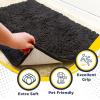 Muddy Mat® | Super Absorbent Door Mat Indoor, Microfiber Quick Dry Chenille Entryway Rug, Non-Slip Front Door Mat, Indoor Mats for Entryway, Machine Washable Pet Rug, Navy Blue 28″x18″(Charcoal)