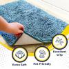 Muddy Mat® | Super Absorbent Door Mat Indoor, Microfiber Quick Dry Chenille Entryway Rug, Non-Slip Front Door Mat, Indoor Mats for Entryway, Machine Washable Pet Rug, Navy Blue 28″x18″(Sky Blue)