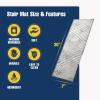 Muddy Mat® Pack of 8 – Soft Chenille Stair Treads Non-Slip Reusable, Super Absorbent Stair Treads for Wooden Steps, Tile & Marble Floor, Easy to Install & Machine Washable – Aspen 30” x 7”(Grid)