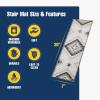 Muddy Mat® Pack of 8 – Soft Chenille Stair Treads Non-Slip Reusable, Super Absorbent Stair Treads for Wooden Steps, Tile & Marble Floor, Easy to Install & Machine Washable – Aspen 30” x 7”(Diamond)