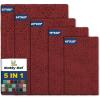 Muddy Mat® Pack of 5 Highly Absorbent Microfiber Door Mat and Pet Rug Non Slip Thick Washable Area and Bath Mat Soft Chenille for Kitchen Bathroom Bedroom Indoor and Outdoor – Maroon (Sizes S to XXL)