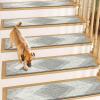 Muddy Mat® Pack of 8 – Soft Chenille Stair Treads Non-Slip Reusable, Super Absorbent Stair Treads for Wooden Steps, Tile & Marble Floor, Easy to Install & Machine Washable – Aspen 30” x 7”(Aspen)