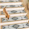 Muddy Mat® Pack of 8 – Soft Chenille Stair Treads Non-Slip Reusable, Super Absorbent Stair Treads for Wooden Steps, Tile & Marble Floor, Easy to Install & Machine Washable – Aspen 30” x 7”(Diamond)