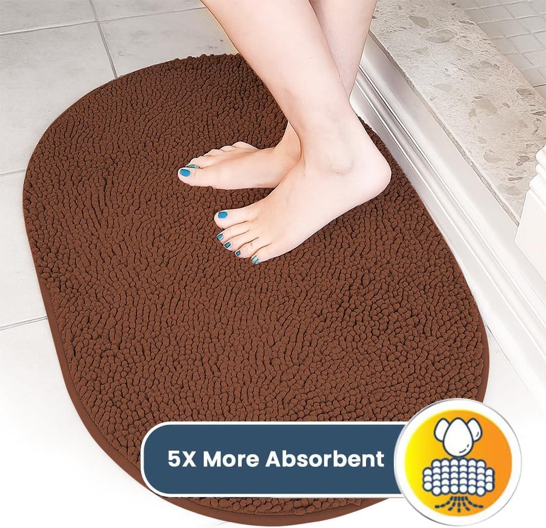 image:imageMuddy Mat Shown on TV Super Absorbent Microfiber Dog Door Mat for Muddy PawsNonSlip Washable Pet RugQuick Dry Chenille Entryway CarpetMachine Washable AtlanticBlue Oval 3ft x 5ftChocolate Brown