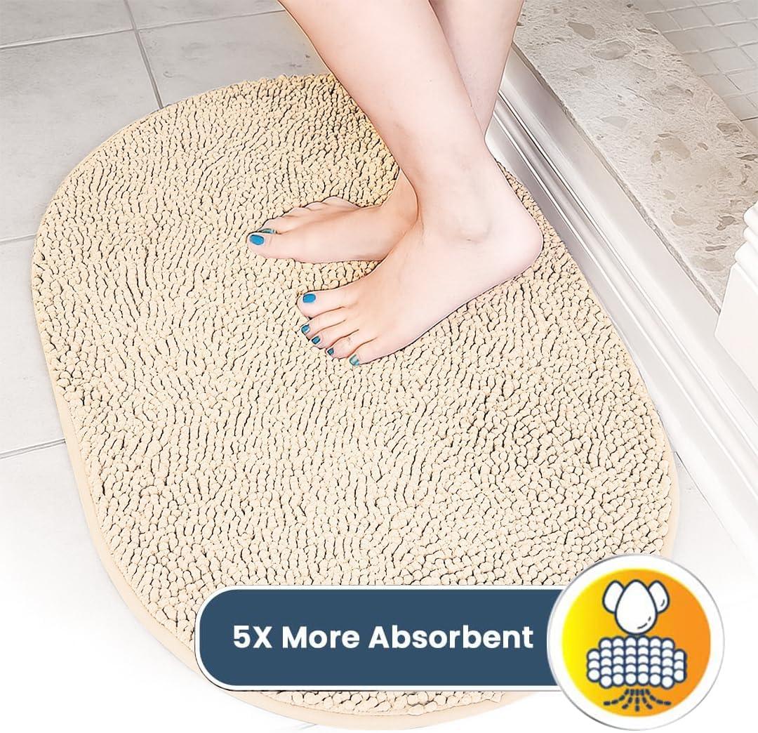 image:imageMuddy Mat Shown on TV Super Absorbent Microfiber Dog Door Mat for Muddy PawsNonSlip Washable Pet RugQuick Dry Chenille Entryway CarpetMachine Washable AtlanticBlue Oval 3ft x 5ftBeige