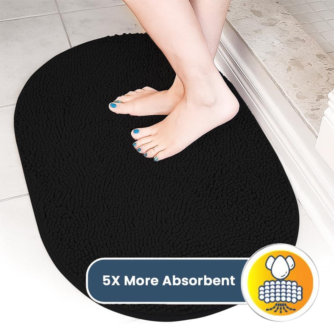 image:imageMuddy Mat Shown on TV Super Absorbent Microfiber Dog Door Mat for Muddy PawsNonSlip Washable Pet RugQuick Dry Chenille Entryway CarpetMachine Washable AtlanticBlue Oval 3ft x 5ftBlack